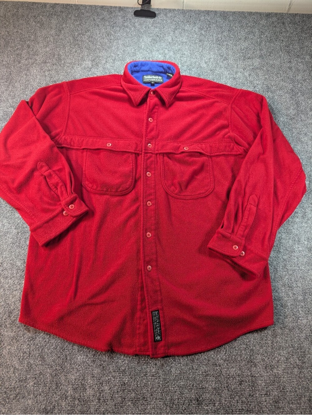 Vintage 90sTimberland Performance Technology Mens Medium Red Fleece Shacket